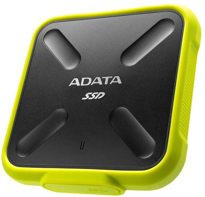 ADATA External SSD SD700, 1024GB, USB 3.2 Gen1, R/W 440/430MB/s, IP68, 84x84x14mm, Yellow (3 года)