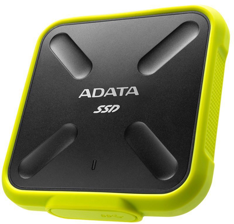 ADATA External SSD SD700, 1024GB, USB 3.2 Gen1, R/W 440/430MB/s, IP68, 84x84x14mm, Yellow (3 года)