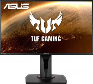 Монитор ASUS 24.5" VG258QM LED, 1920x1080, ProGaming, 0.5ms, 400cd/m, 100Mln:1, 170°/160°, 280Hz, HDR400, 2*HDMI, DP, G-SYNC, колонки, HAS, Tilt, Swivel, Pivot, VESA, Black