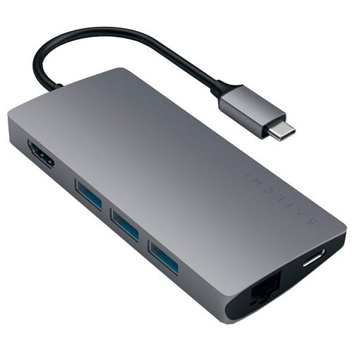 USB-концентратор Satechi Aluminum Multi-Port Adapter V2 Цвет серебряный.