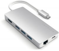 USB-концентратор Satechi Aluminum Multi-Port Adapter V2 Цвет серебряный.