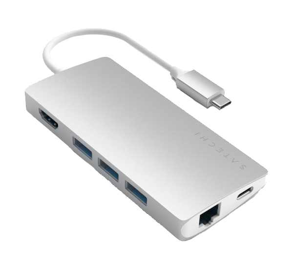 USB-концентратор Satechi Aluminum Multi-Port Adapter V2 Цвет серебряный.