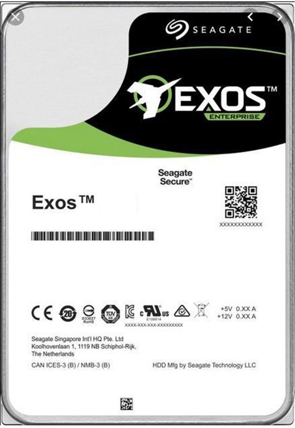 Жесткий диск Seagate Original SATA-III 14Tb ST14000NM001G Exos X16 512E (7200rpm) 256Mb 3.5"