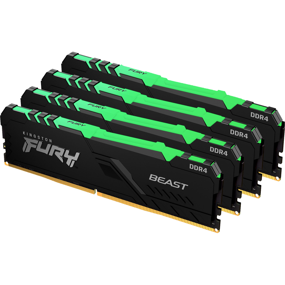 Оперативная память 64Gb DDR4 3200MHz Kingston Fury Beast RGB (KF432C16BB1AK4/64) (4x16Gb KIT)