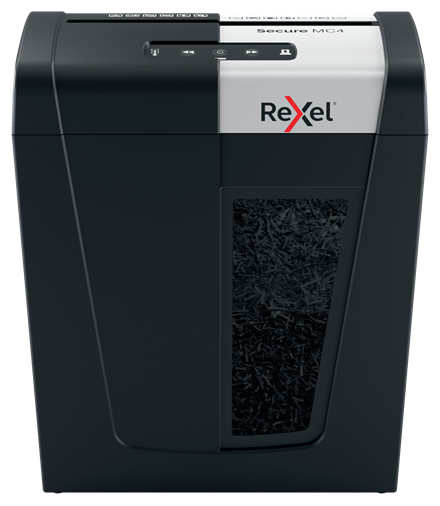 Шредер Rexel Secure MC4 EU черный (секр.P-5) фрагменты 4лист. 14лтр. скрепки скобы