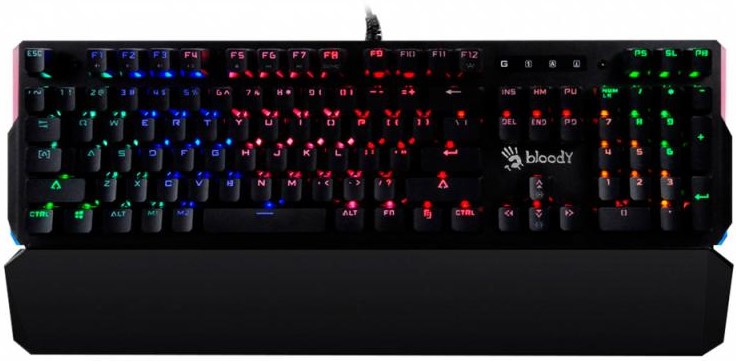 Клавиатура A4Tech Bloody B885N механическая черный USB for gamer LED (подставка для запястий)