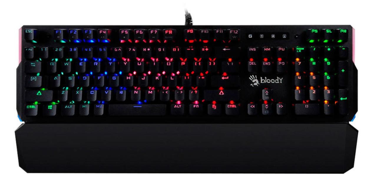 Клавиатура A4Tech Bloody B885N механическая черный USB for gamer LED (подставка для запястий)