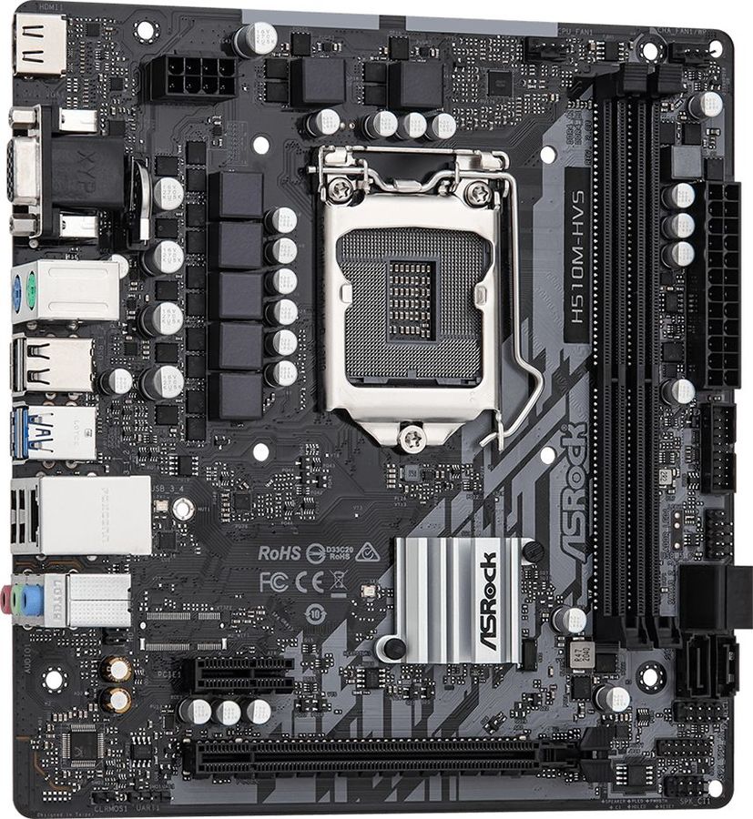 Материнская плата Asrock H510M-HVS R2.0 Soc-1200 Intel H510 2xDDR4 mATX