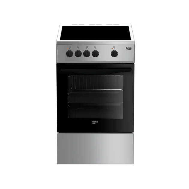 Электрическая плита Beko FCS47007S [50 см, ст-керамика, конф.-3 шт, 54 л, ящик, серебристый]