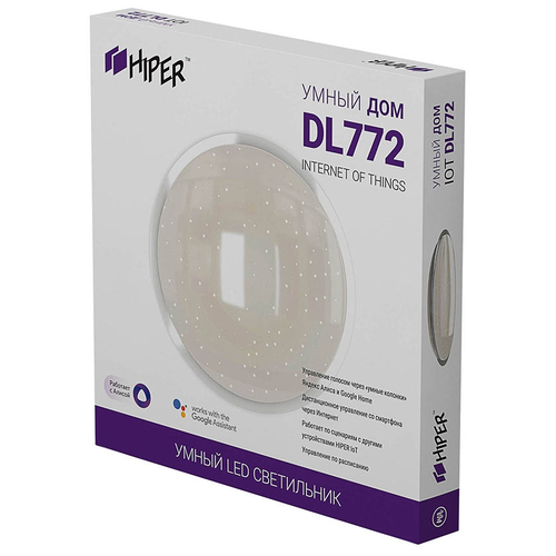 HIPER IOT Light DL772 Умная Wi-Fi LED потолочная лампа/Мощность:72Вт/Световой поток - 5500 лм