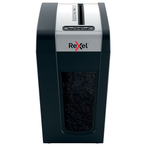 Шредер Rexel Secure MC6-SL черный (секр.P-5) перекрестный 6лист. 18лтр. скрепки скобы