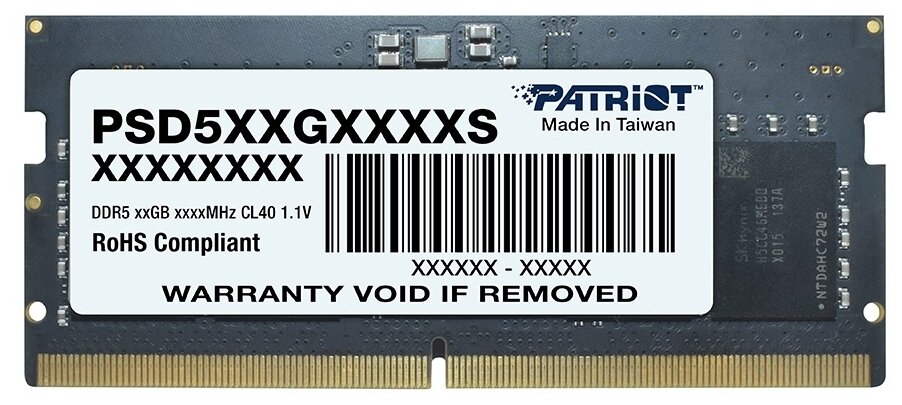 Память DDR5 32Gb 4800MHz Patriot PSD532G48002S RTL PC5-38400 CL40 SO-DIMM 260-pin 1.1В dual rank