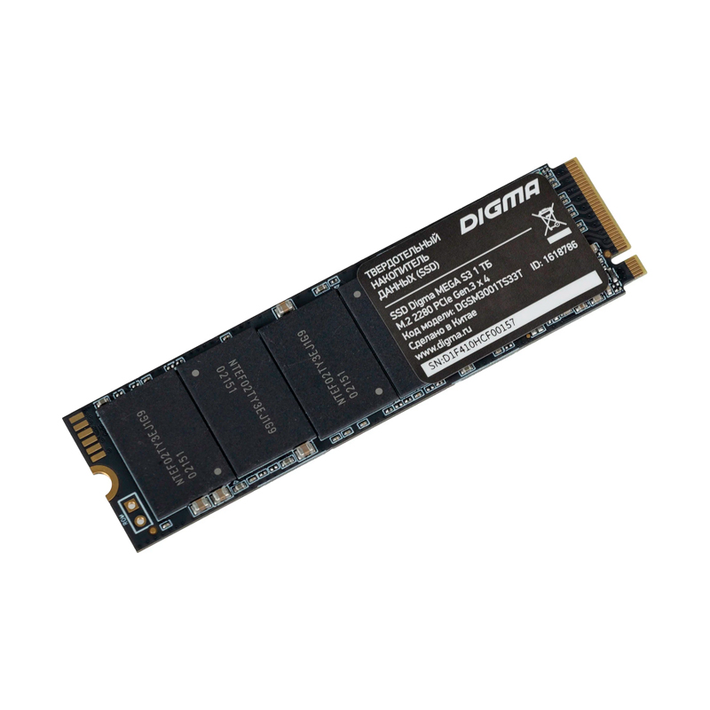 Накопитель SSD Digma PCI-E x4 1Tb DGSM3001TS33T Mega S3 M.2 2280