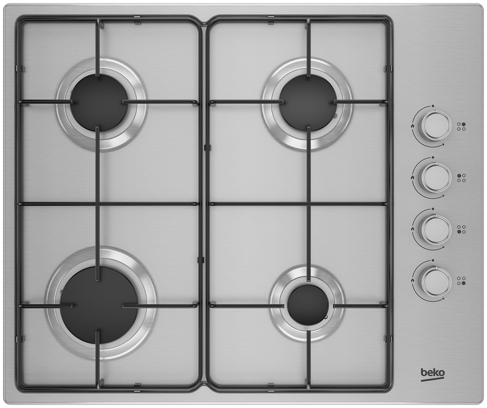 Газовая варочная поверхность BEKO HIGG 641C3 SX [нерж. сталь, конф.-4 шт, эл-поджиг., газконт., реш.-эмал. сталь, серебристый]