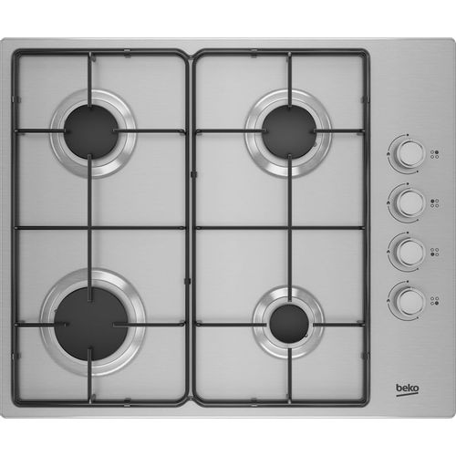 Газовая варочная поверхность BEKO HIGG 641C3 SX [нерж. сталь, конф.-4 шт, эл-поджиг., газконт., реш.-эмал. сталь, серебристый]