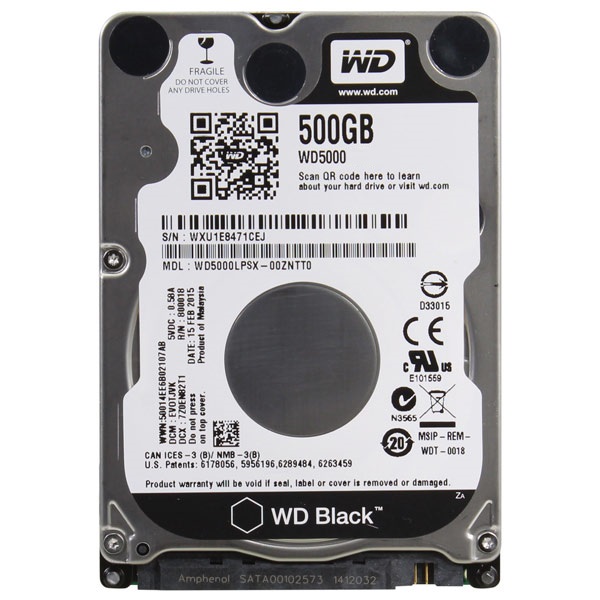Жесткий диск 2.5" 500GB WD5000LPSX SATA, 7200RPM 64MB