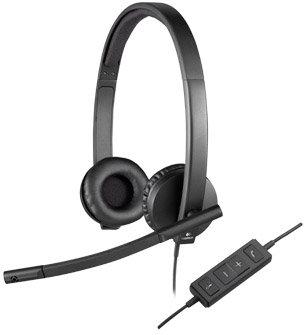 Компьютерная гарнитура Logitech VC USB Headset Stereo H570e черный 981-000575