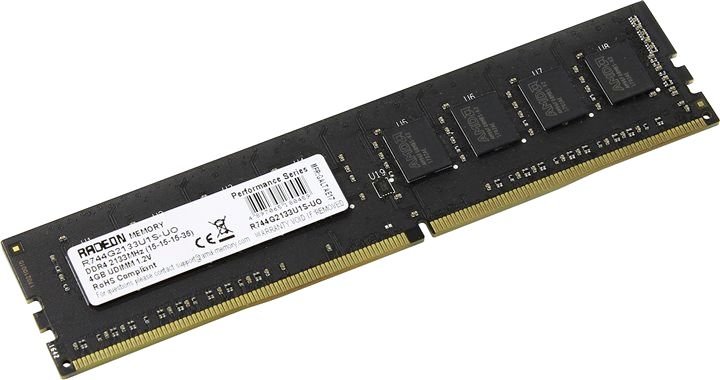 Оперативная память DIMM 4 Гб DDR4 2133 МГц AMD (R744G2133U1S-UO) PC4-17000