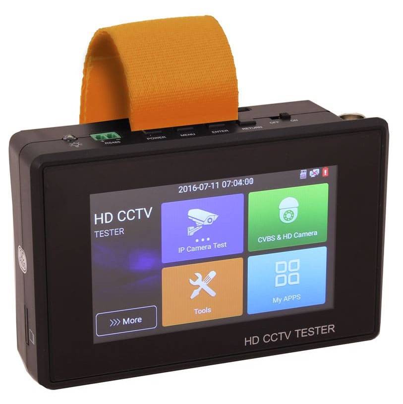 Тестер Tezter Универсальный наручный монитор-тестер AHD/CVI/TVI/CVBS и IP-видеосистем