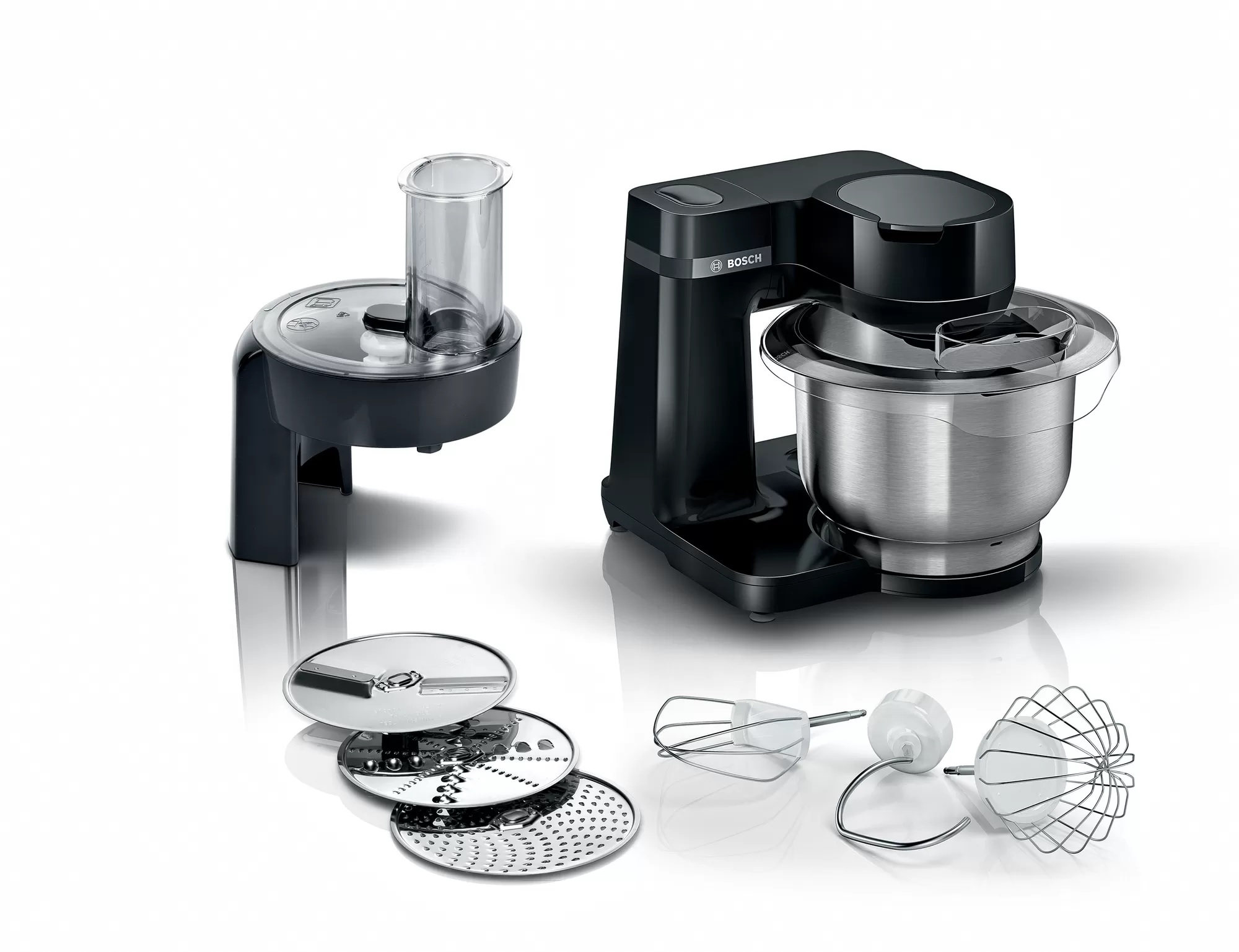 Кухонная машина Bosch MUMS2EB01 планетар.вращ. 700Вт черный/серебристый