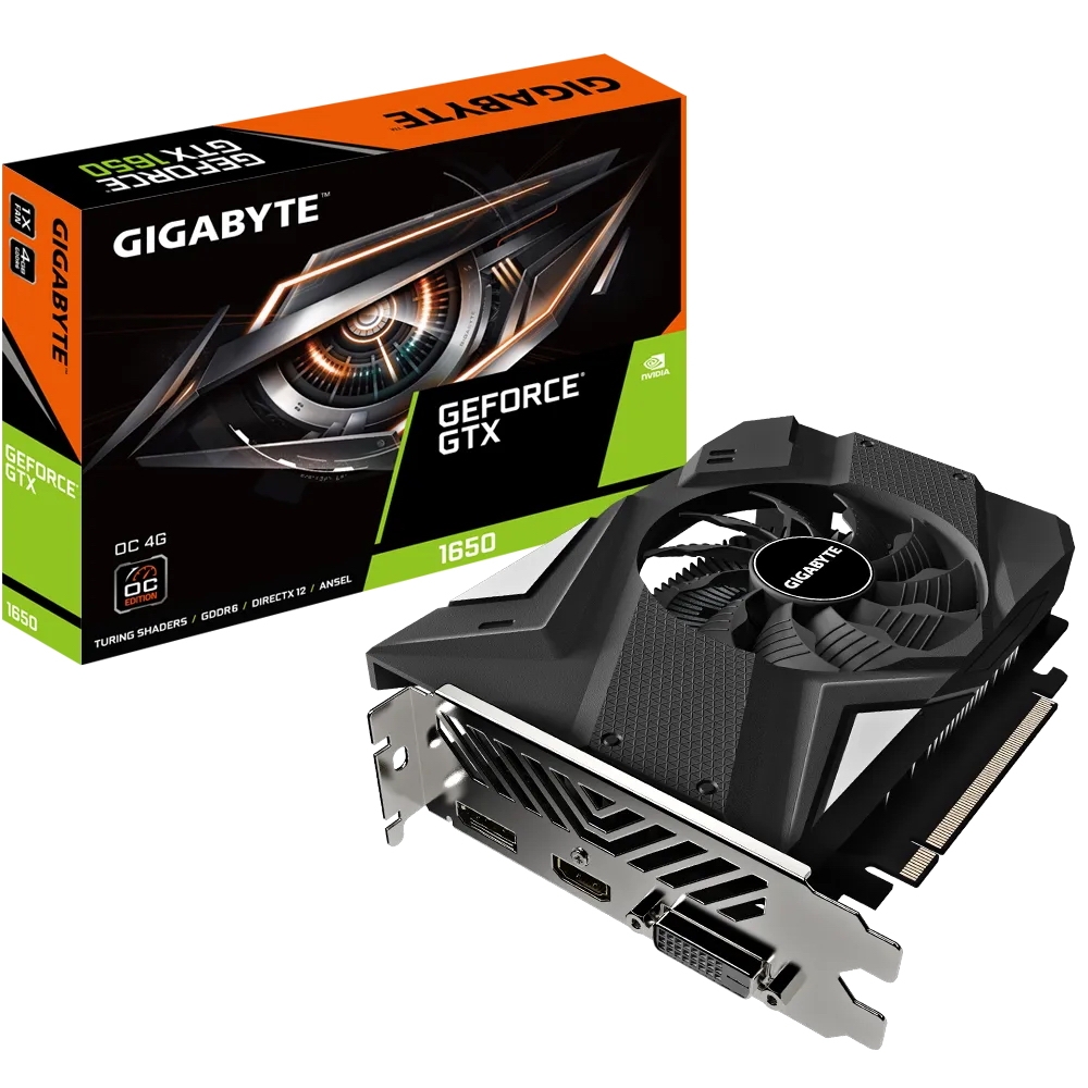 Видеокарта 4 Гб Gigabyte NVIDIA GeForce GTX1650 D6 OC 4G (GV-N1656OC-4GD)