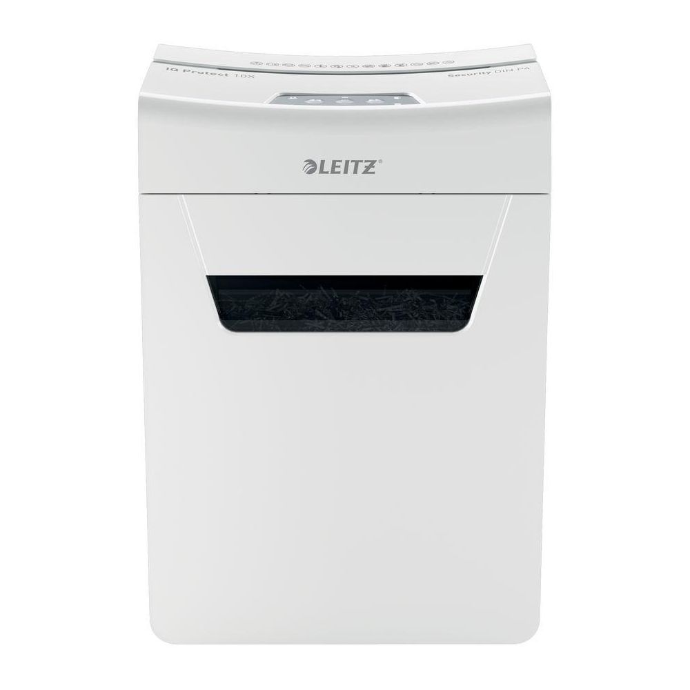 Шредер Leitz IQ Protect Premium 10X белый (секр.P-4) фрагменты 10лист. 18лтр. скрепки скобы
