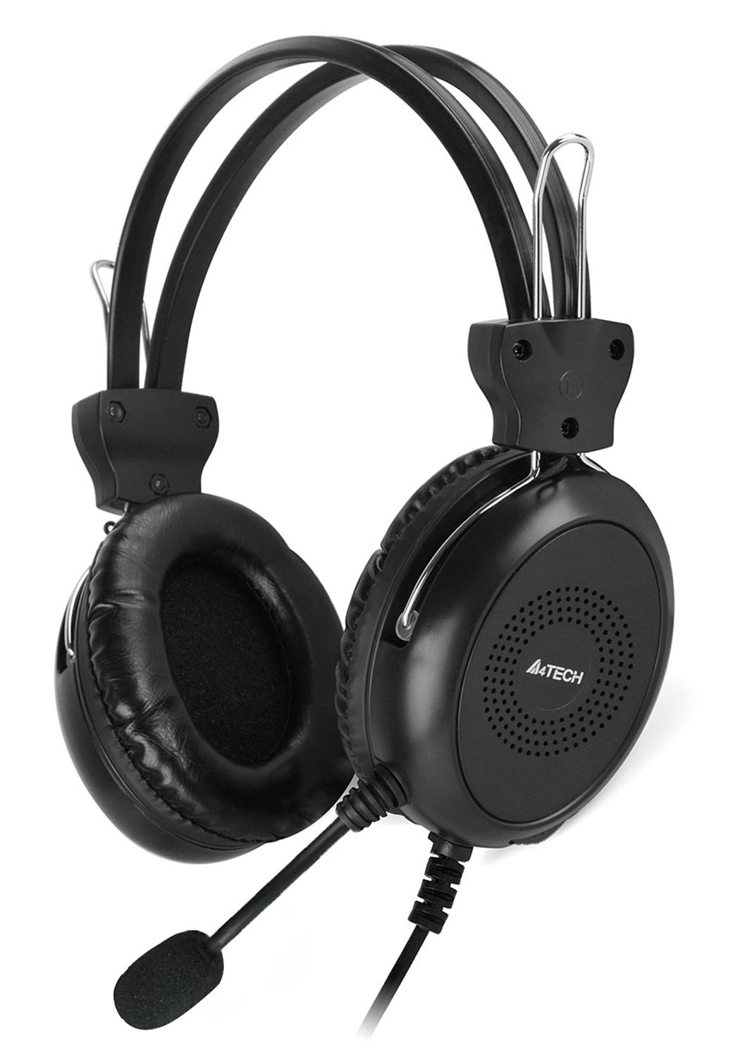 Наушники A4Tech HU-30  [охватывающие, закрытые, 20-22000 Гц, микр., рег. громкости, каб. 2м, разъем USB]