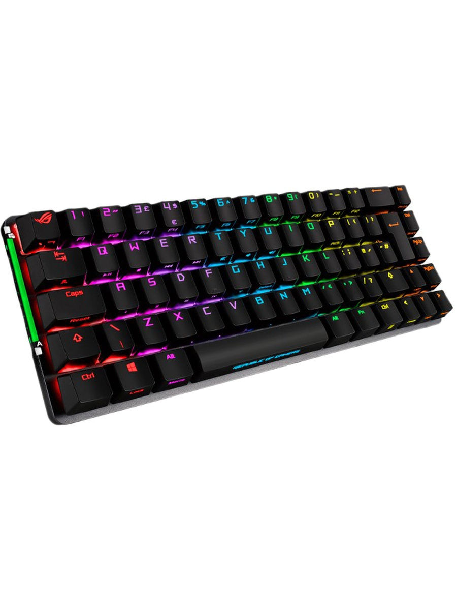 Клавиатура ASUS ROG Falchion 90MP01Y0-BKRA01 механическая, беспроводная/проводная, Cherry MX RGB, 2.4 ГГц/USB, без Numpad, RGB подсветка, черная