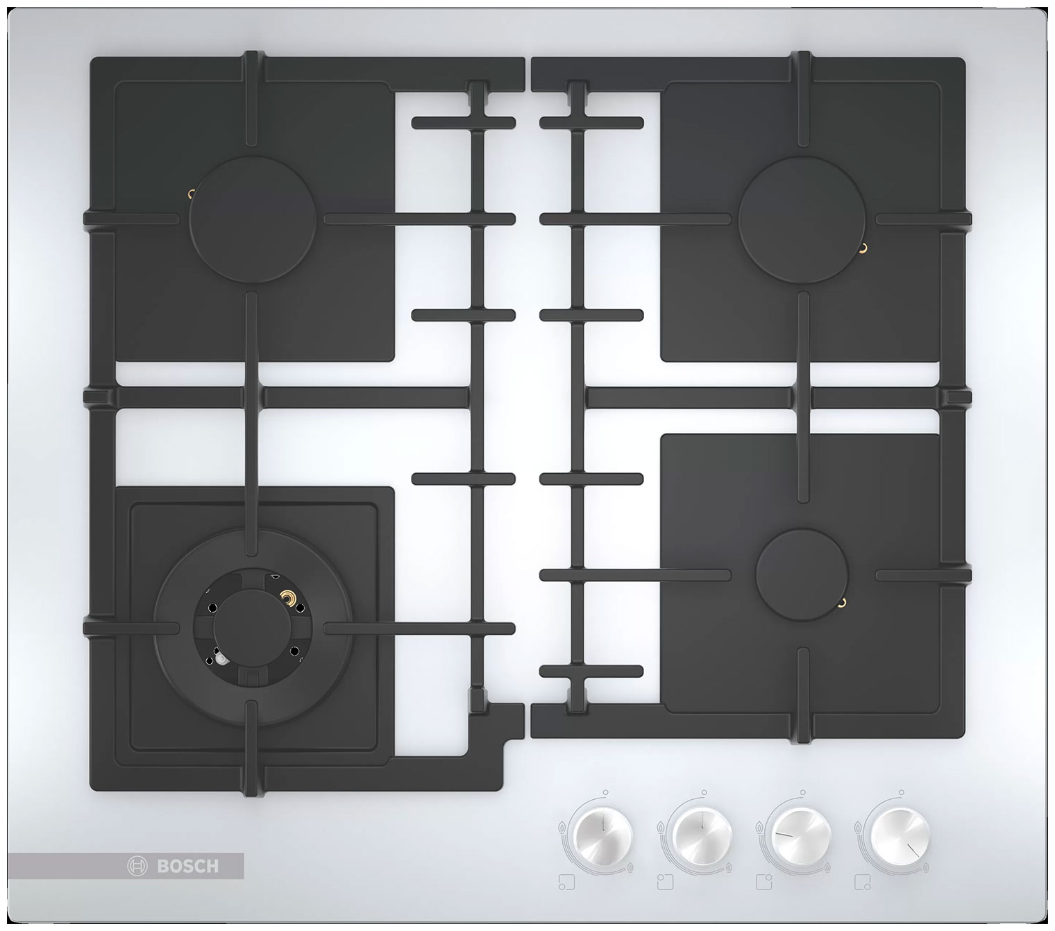 Варочная панель газовая BOSCH PNH6B2O92R, белый/черный