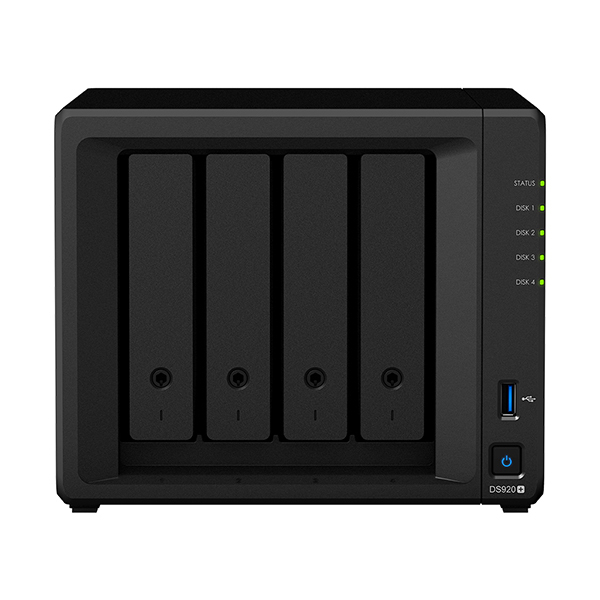 Сетевое хранилище Synology DS920+ C2GhzCPU/4Gb(upto8)/RAID0,1,10,5,6/up to 4hot pl