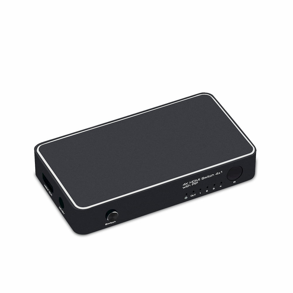 Переключатель HDMI 4 x 1 Greenline, 4Kx2K 30Hz, Пульт ДУ, PiP, GL-v401A