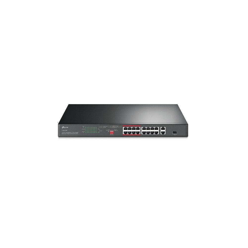 Коммутатор TP-Link TL-SL1218P 16x100Mb 1G 16PoE+ 150W неуправляемый