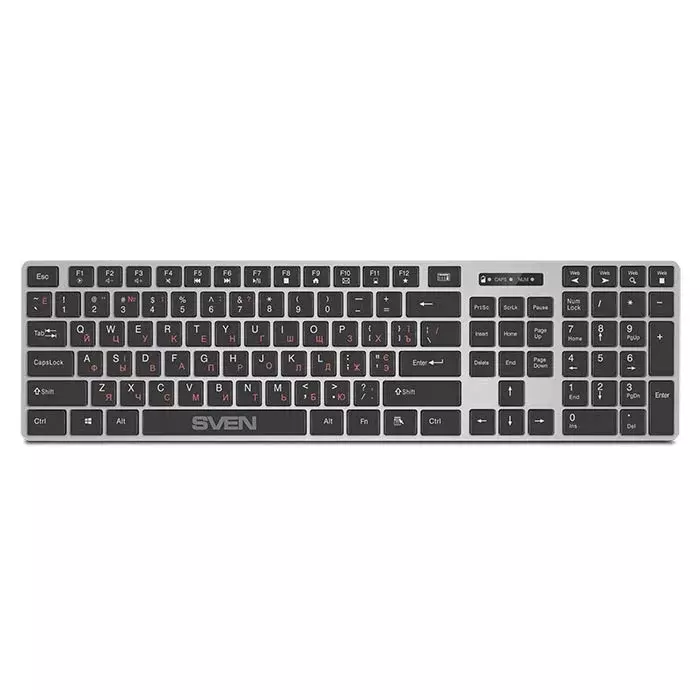 SVEN KB-C3000W Набор беспроводные клавиатура и мышь  чёрно-серые (USB, 109 кл, 5 кнопок, 1000 dpi, 2 х ААА, 1 х АА)