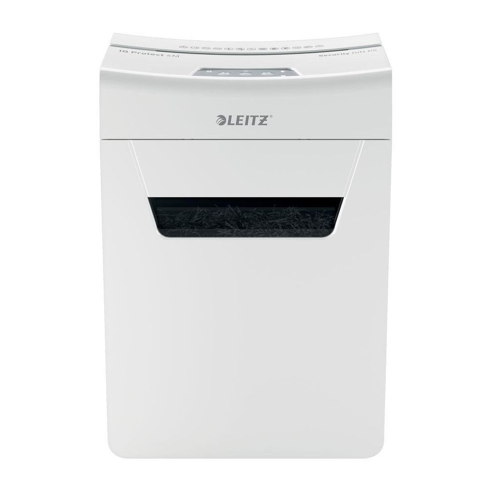 Шредер Leitz IQ Protect Premium 6M белый (секр.P-5) фрагменты 6лист. 18лтр. скрепки скобы