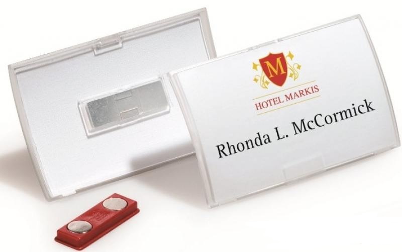 Бейдж Durable 8215-19 Click Fold 54х90мм магнитный полипропилен прозрачный (упак.:10шт)