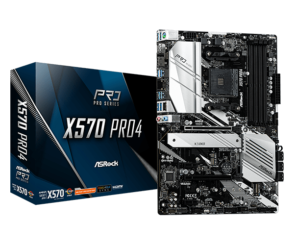 Материнская плата AMD X570 SAM4 ATX X570 PRO4 ASROCK