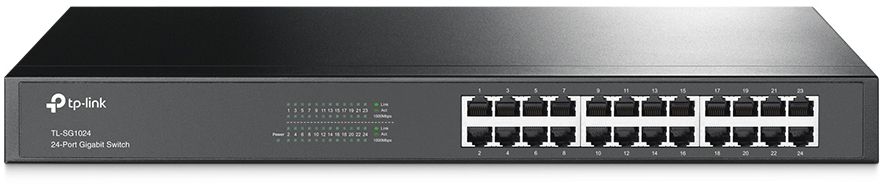 TP-Link Коммутатор TL-SG1024, рэковый, 24 порта Ethernet 1000 Мбит/с