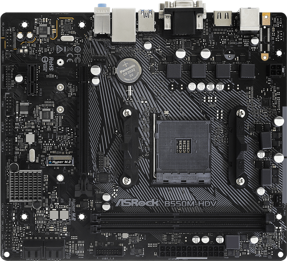 Материнская плата AMD B550 SAM4 MATX B550M-HDV ASROCK