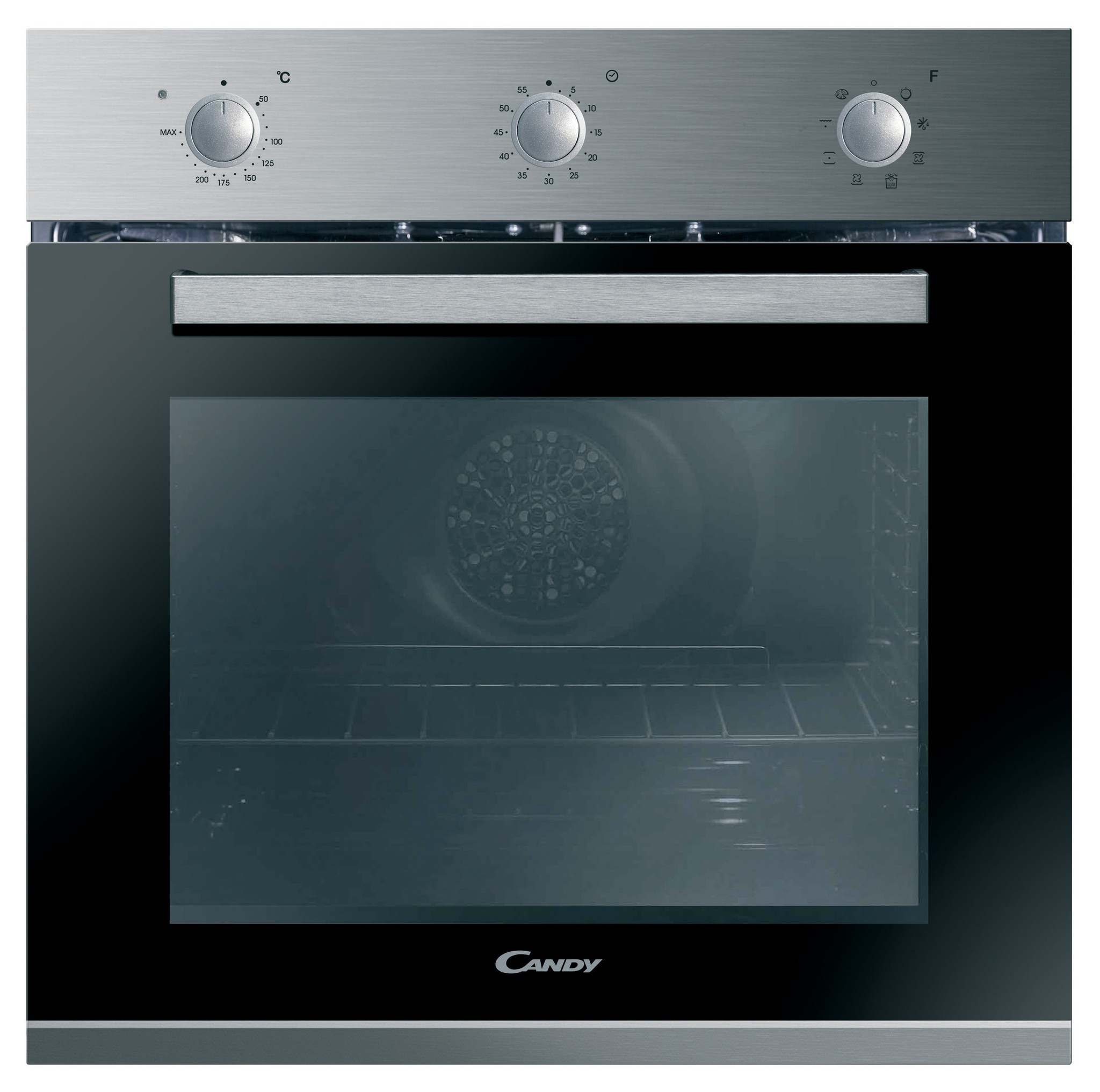 Электрический духовой шкаф Candy FCP612XL E1 [70 л, нержавеющая сталь, очистка паром, утапл., серебристый]