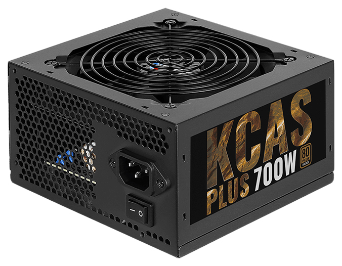 Блок питания Aerocool 700W Retail KCAS PLUS 700W ATX12V Ver.2.4, 80+ Bronze, fan 12cm, 550mm cable, 20+4P, 4+4P, PCIe 6+2P x4, PATA x4, SATA x7