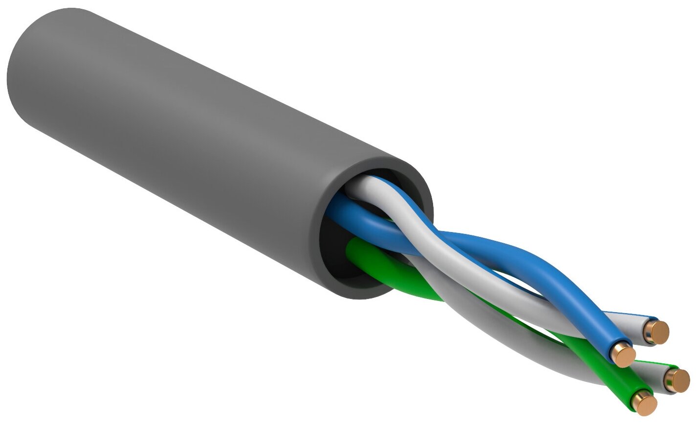 Кабель ITK LC1-C5E02-111-R кат.5е U/UTP не экранированный 2X2X24AWG PVC внутренний 305м серый