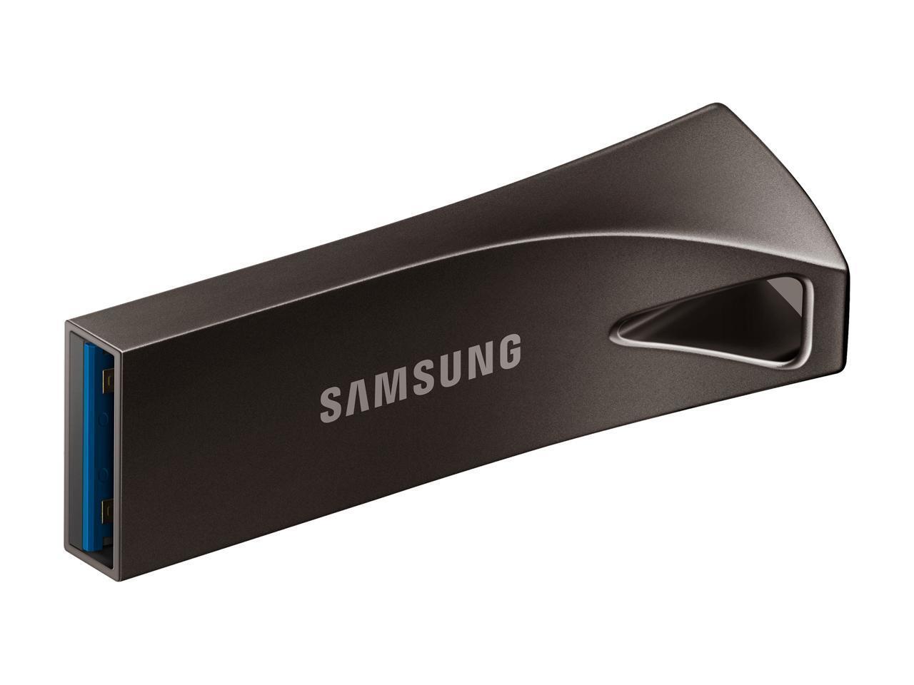 Внешний накопитель 64GB Samsung BAR Plus USB Flash MUF-64BE4 USB 3.1,300MB/s, Dark Grey, RTL (MUF-64BE4/AM) (265889) {200}