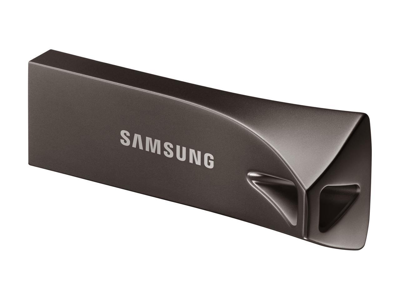 Внешний накопитель 64GB Samsung BAR Plus USB Flash MUF-64BE4 USB 3.1,300MB/s, Dark Grey, RTL (MUF-64BE4/AM) (265889) {200}