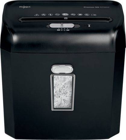 Шредер Rexel Promax QS 6/12 X EU черный (секр.P-4) фрагменты 6лист. 12лтр. скрепки скобы пл.карты