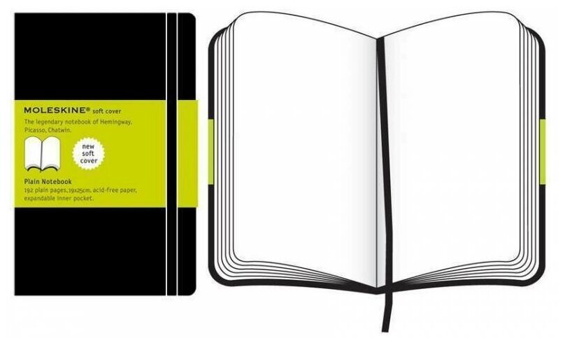 Блокнот Moleskine CLASSIC SOFT QP623 XLarge 190х250мм 192стр. нелинованный мягкая обложка черный