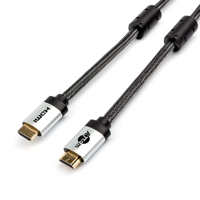 Кабель HDMI 20 м (HIGH speed, Metal gold, в чулке, в пакете)