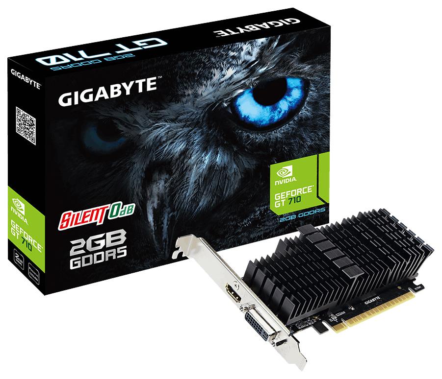 Видеокарта GIGABYTE GeForce GT 710 Silent LP 2GB (GV-N710D5SL-2GL), Retail