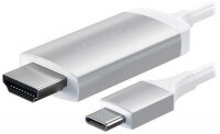 Кабель Satechi USB Type-C to HDMI 4K. Поддержка разрешения 4K. Длина 1,8 м. Цвет серебряный.