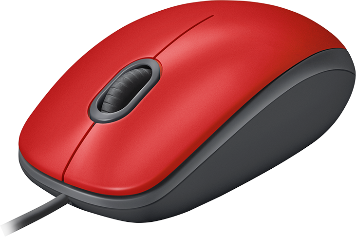 Мышь проводная Logitech M110 910-005489 Red Оптическая 1000 dpi USB, бесшумная, 1.8м
