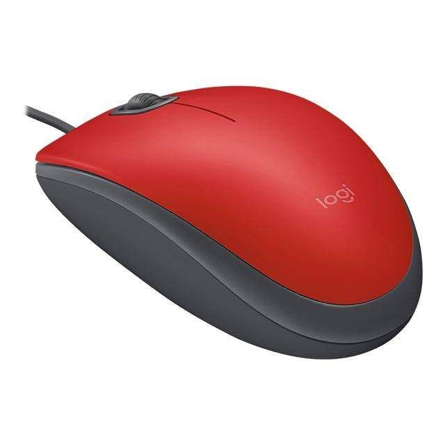 Мышь проводная Logitech M110 910-005489 Red Оптическая 1000 dpi USB, бесшумная, 1.8м